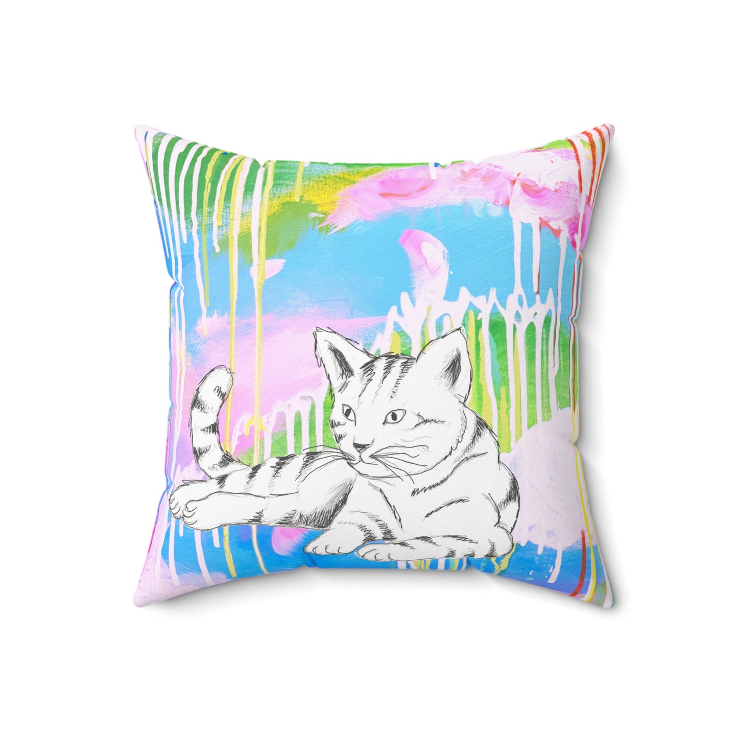 Pillows Polyester Square Kitty Fun
