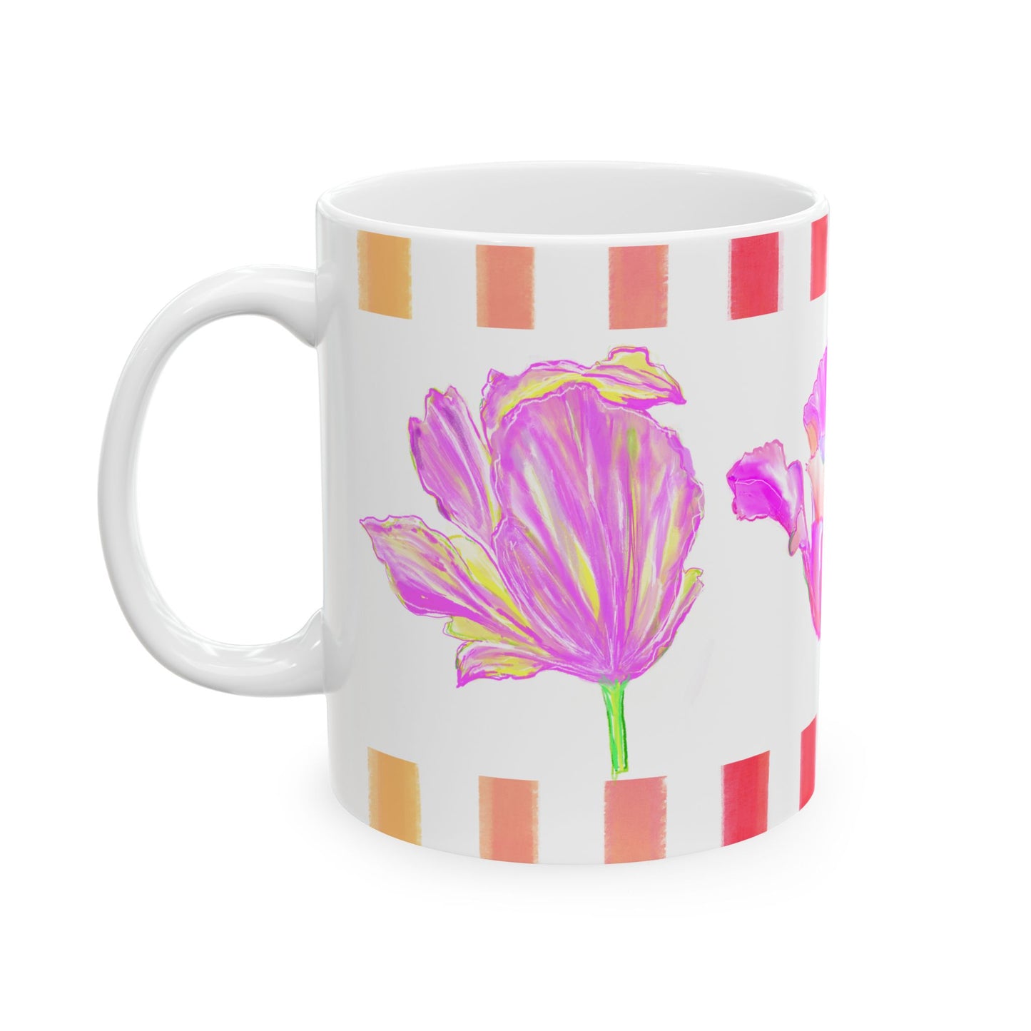 Tulip Love Ceramic Mug, (11oz, 15oz) Pinks