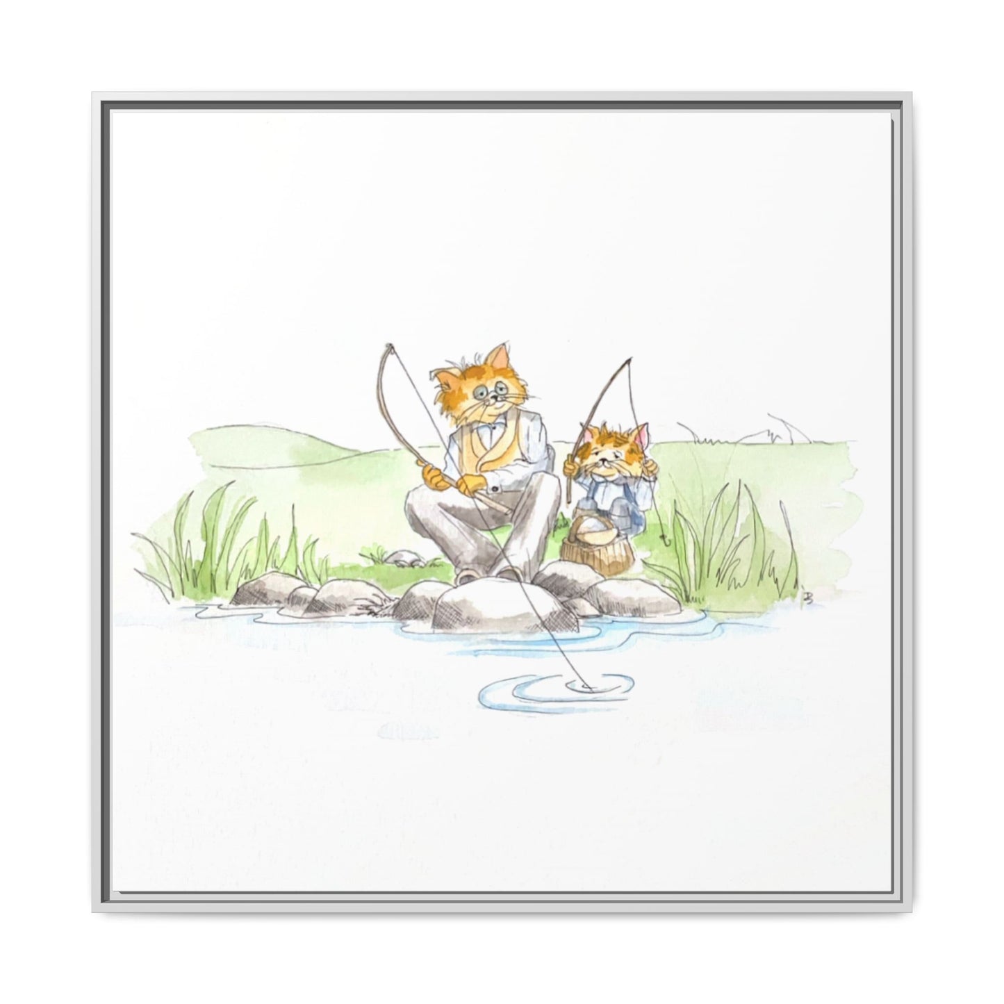 Kitty Fun Matte Canvas Framed