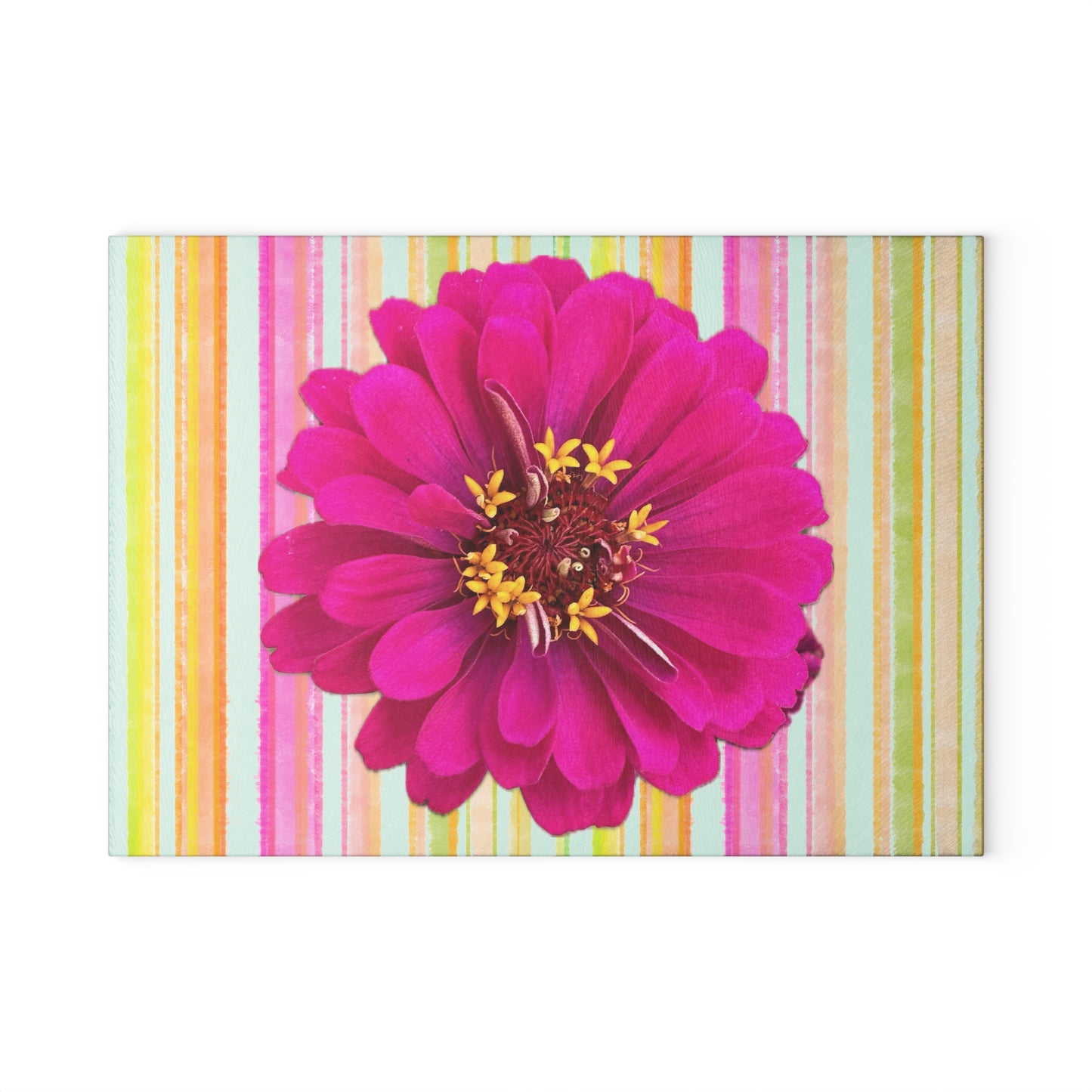 Glass Cutting Board Zinnia Fun