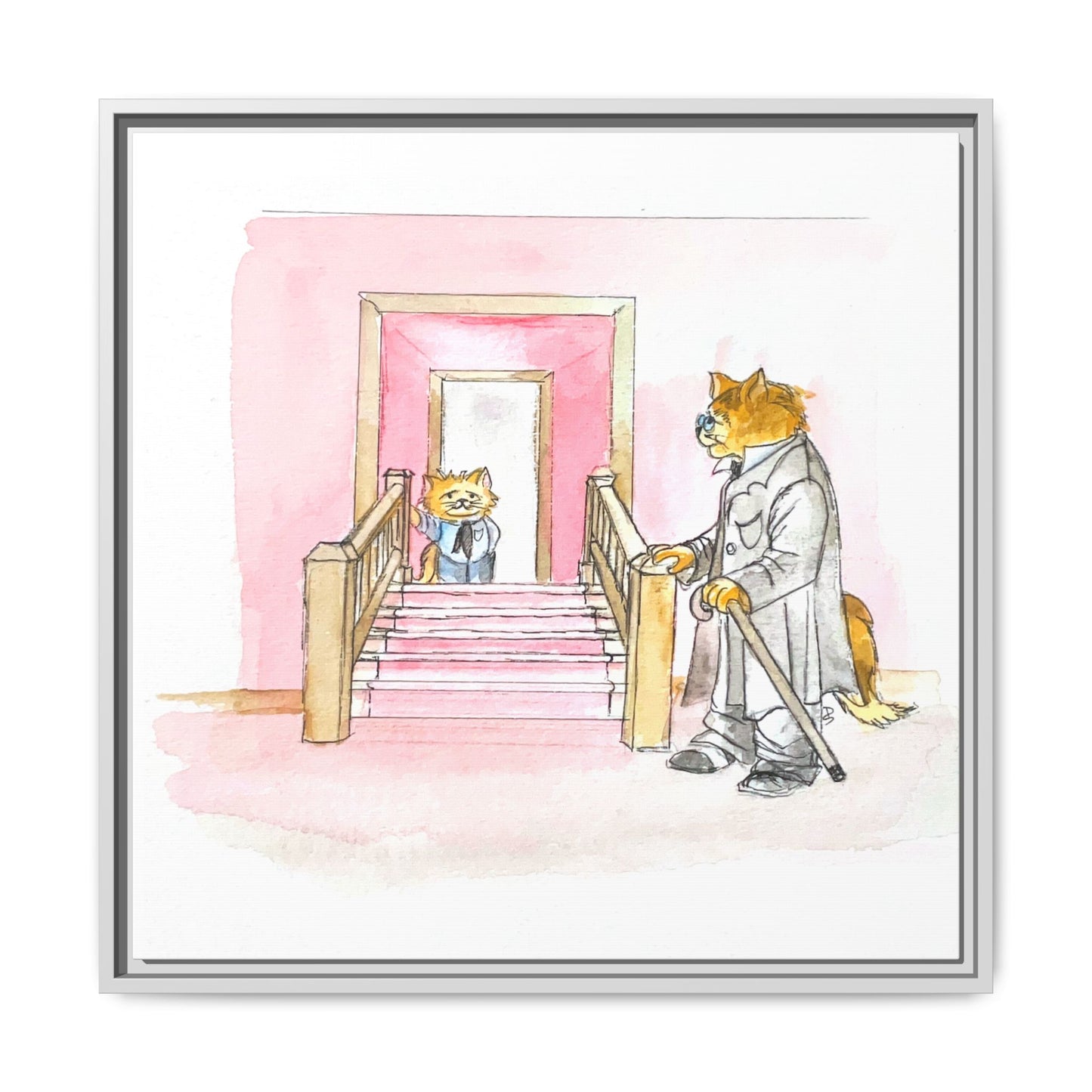 Kitty Fun Matte Canvas Framed