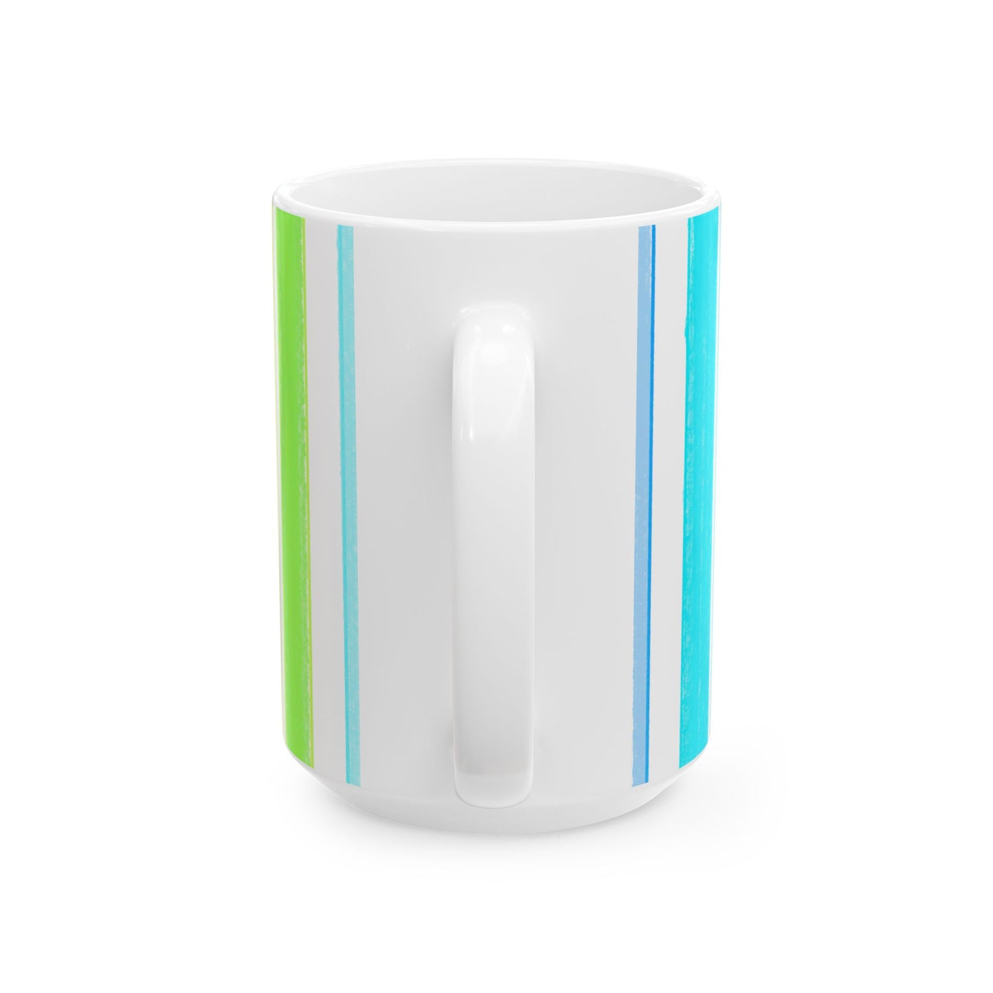Butterfly Flutterstripe Ceramic Mug, Pink, Green, Aqua ( 2 sizes available 11oz and 15oz)