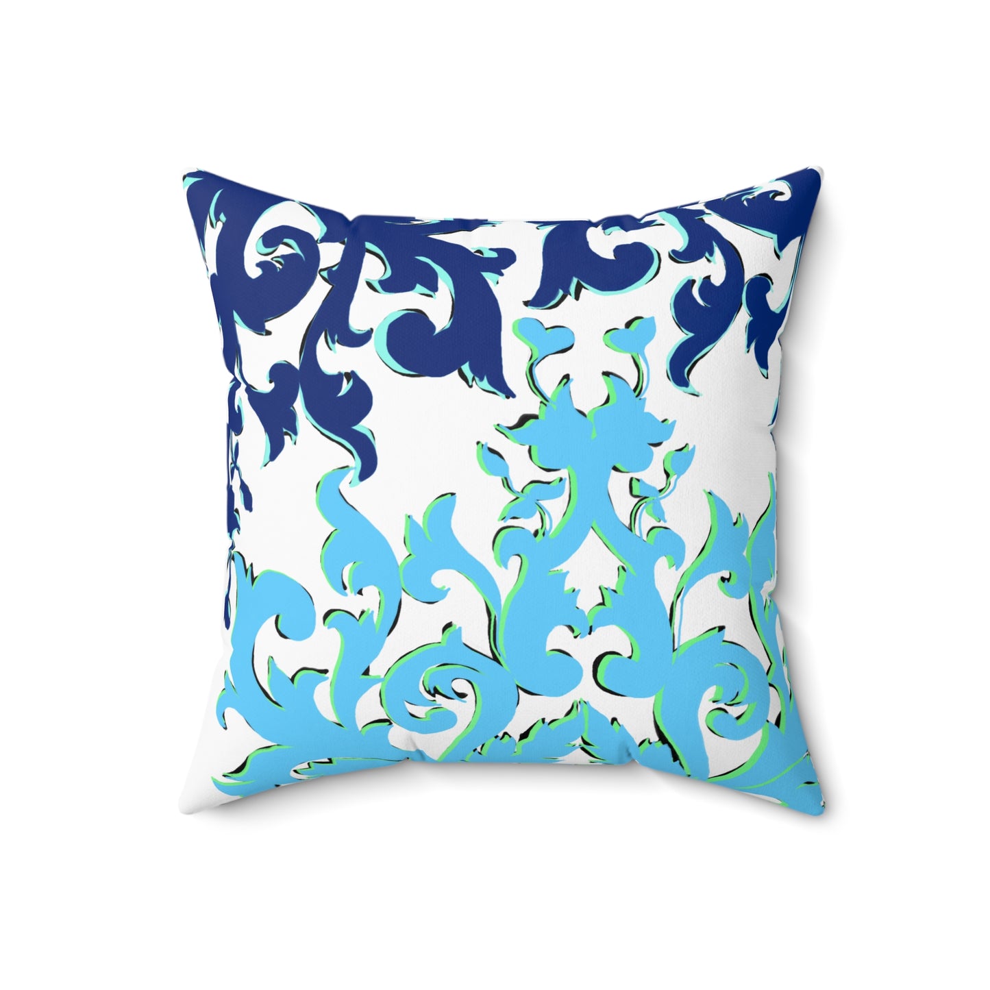 Scrollwork Polyester Square Pillow "Reckless words..."