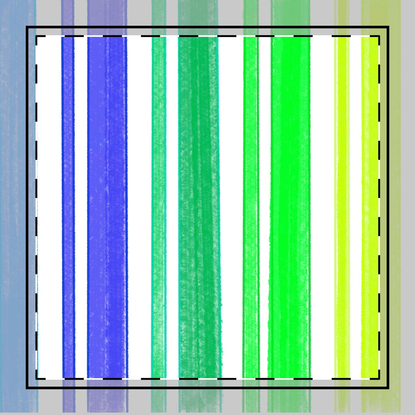 Butterfly Flutterstripe Poly Twill Napkin, Blue/Green, Fabric Background Bright White