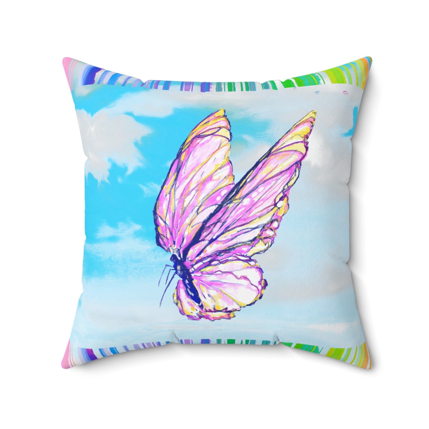 Flower Fun Pansy Polyester Square Pillow