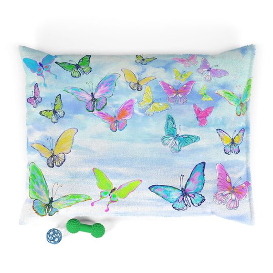 Dogi Butterfly Flutter Pet Bed Colorful Butterflies Blue Sky