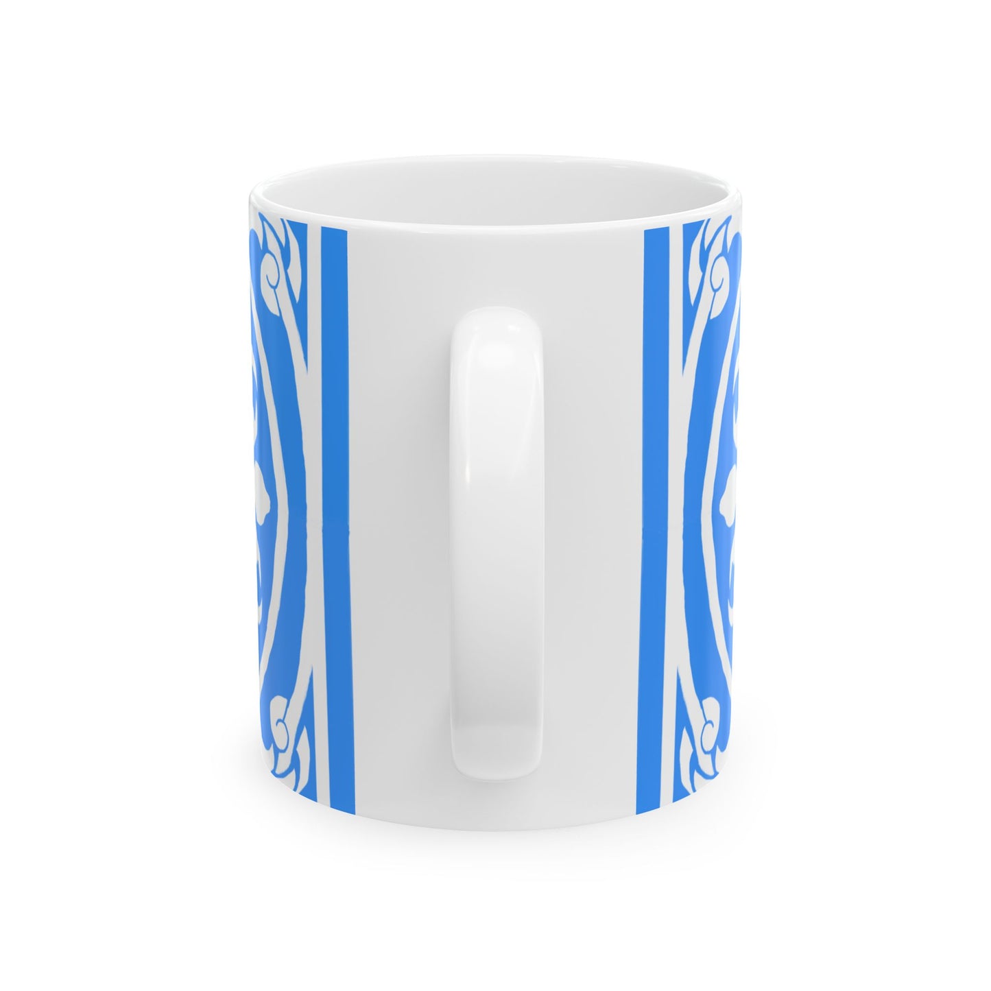 Scrollwork Ceramic Mug Cornflower Blue