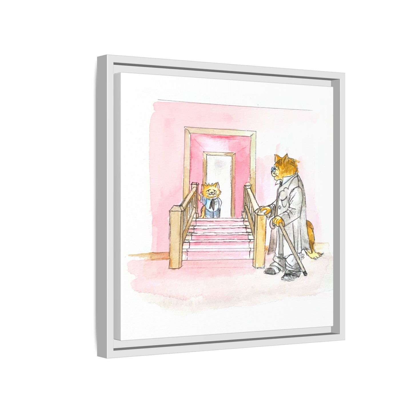 Kitty Fun Matte Canvas Framed