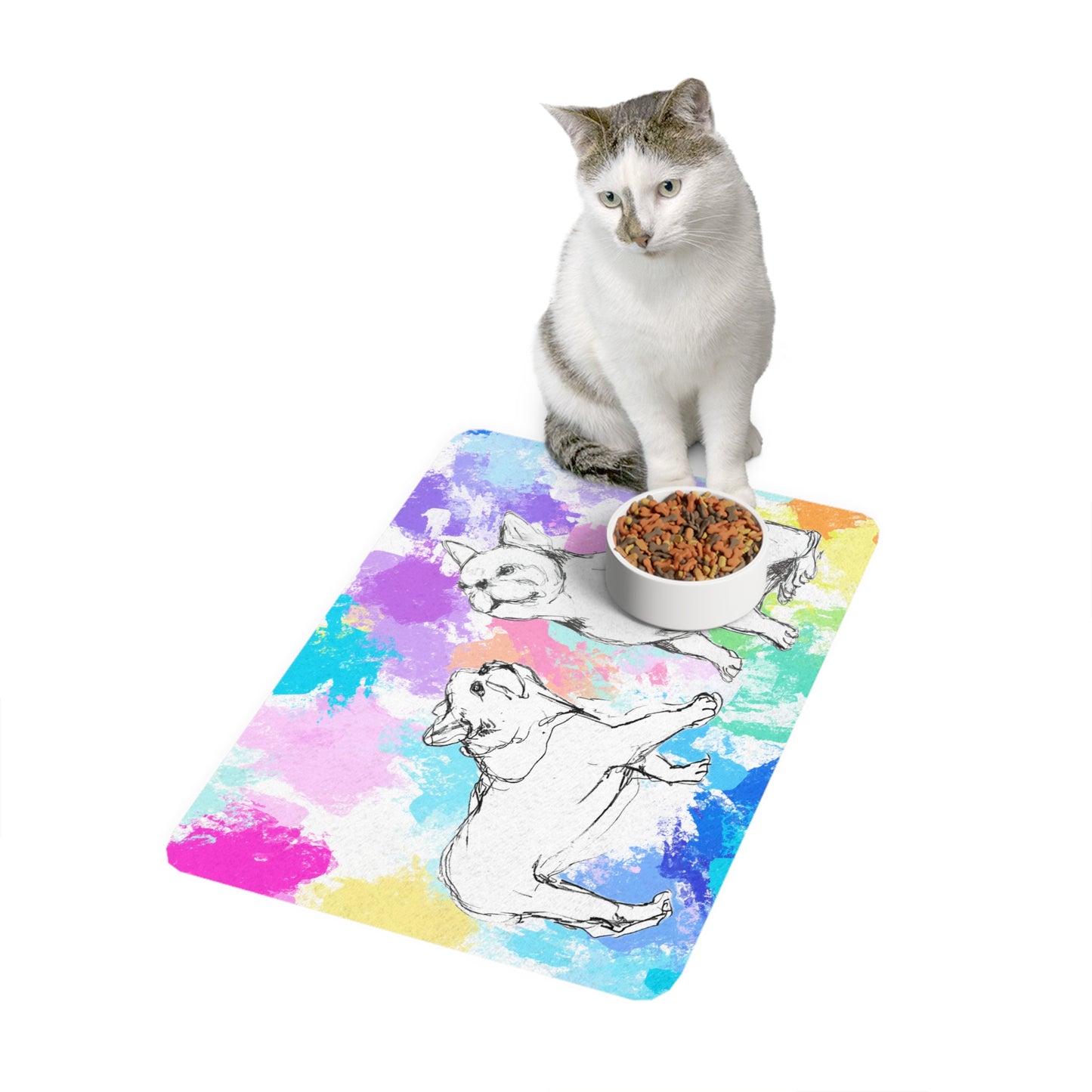 Pet Feeding Mats Abstract Colorful Dog Magic