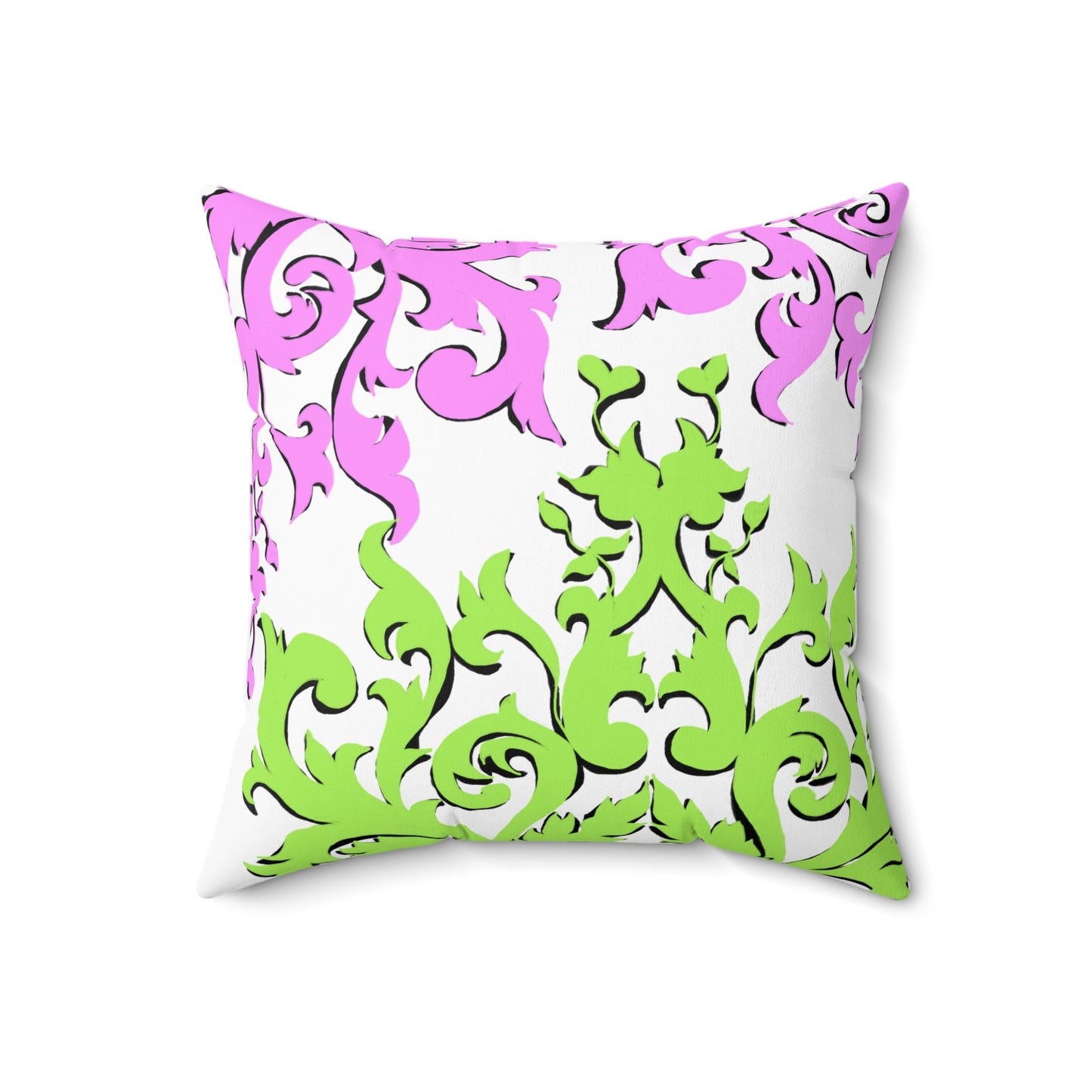 Scrollwork Polyester Square Pillow "Devote yourselves..."