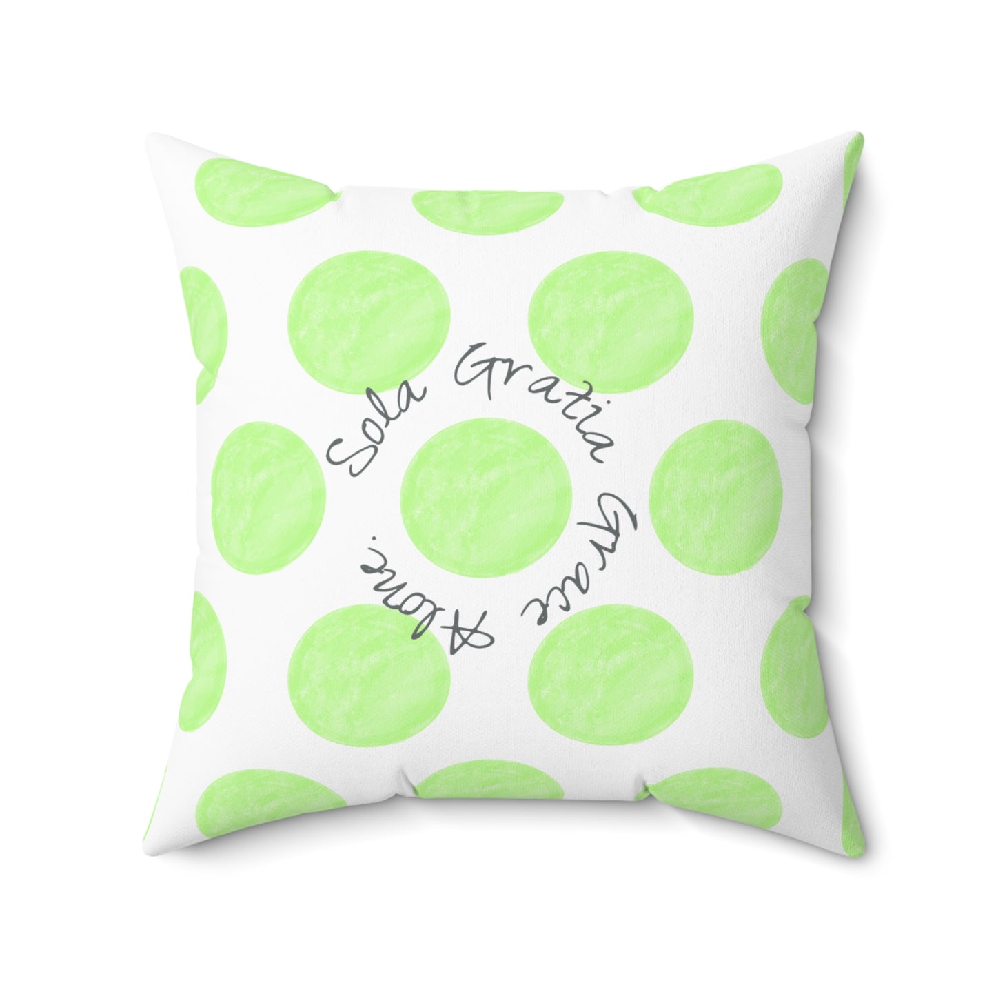 Polka Dot Joy Polyester Square Pillow "Sola Gratia…”