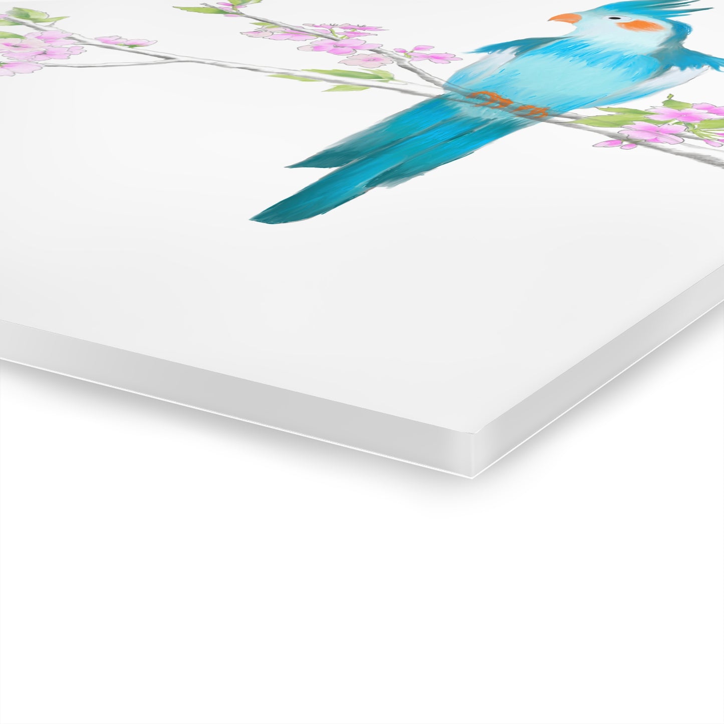 Jolly Birds Acrylic Prints (French Cleat Hanging) teal