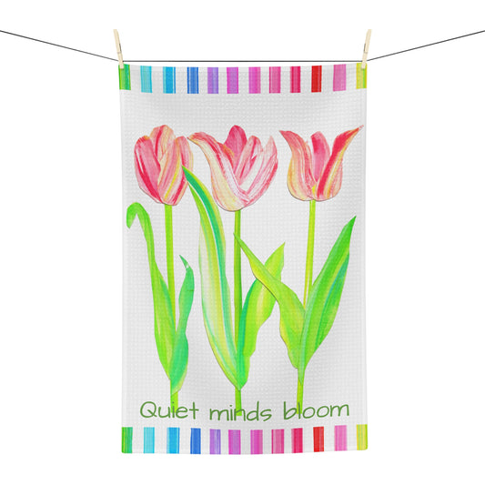 Dish Towels Quiet minds bloom.Tulips Microfiber