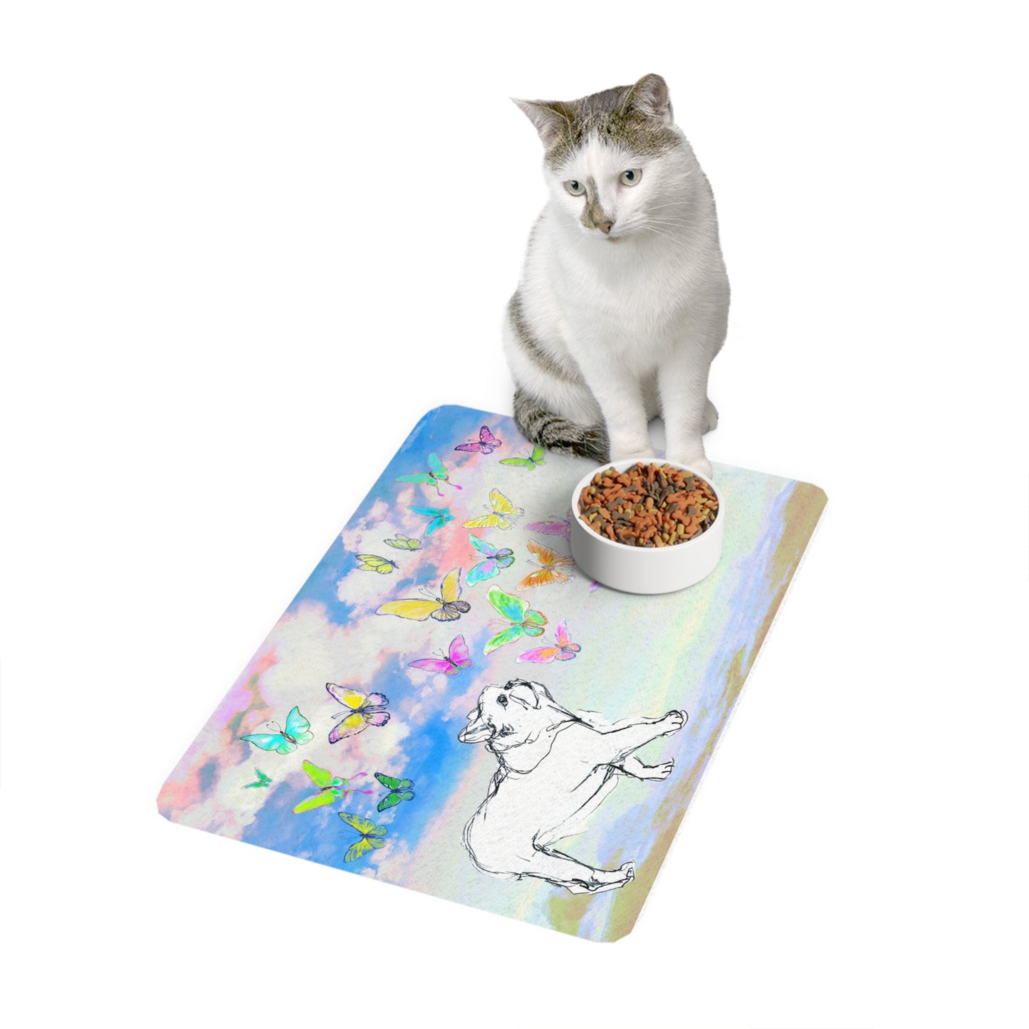 Dogi Butterfly Flutter Pet Food Mat Bulldog