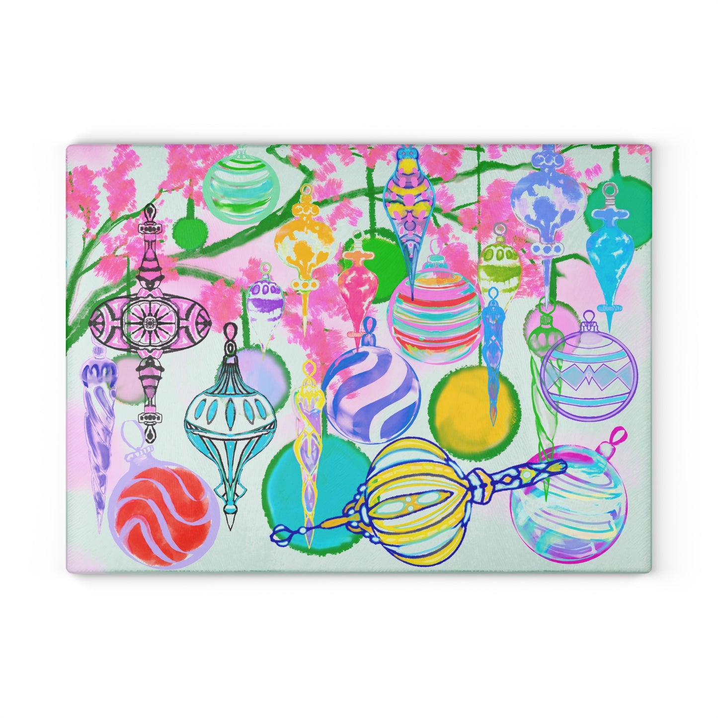 Glass Cutting Board Christmas Celebration