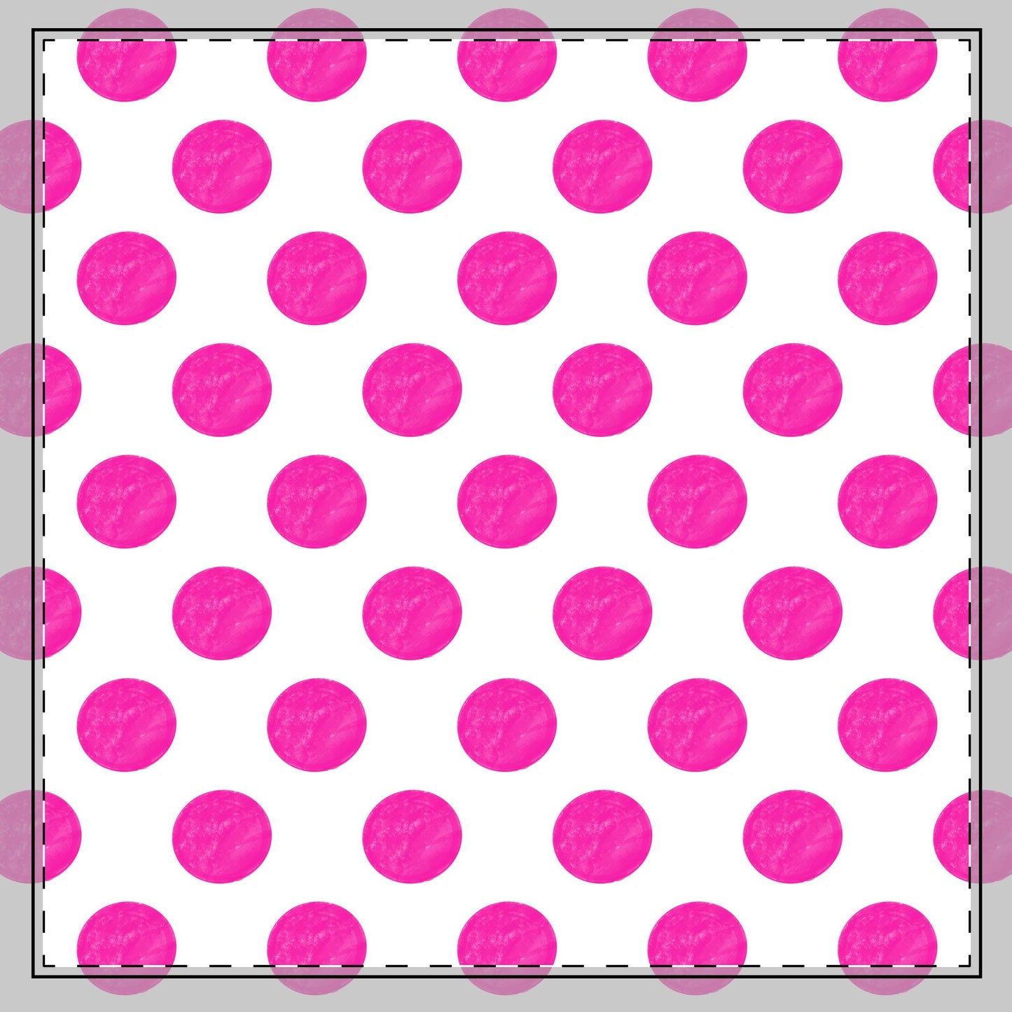 Polka Dot Poly Twill Napkin, Fushia, Bright White Fabric Background