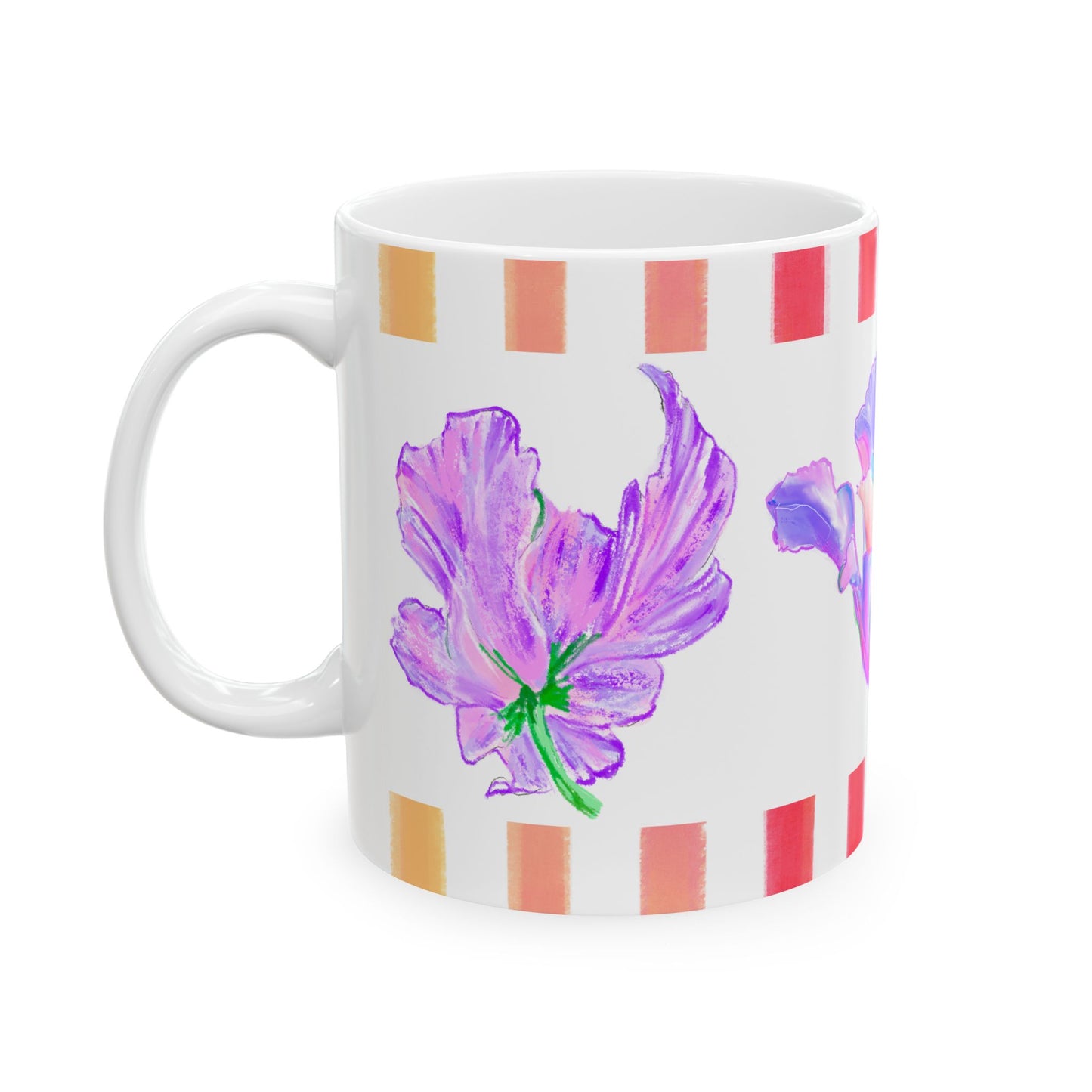 Tulip Love Ceramic Mug, (11oz, 15oz)  Purple, Orange
