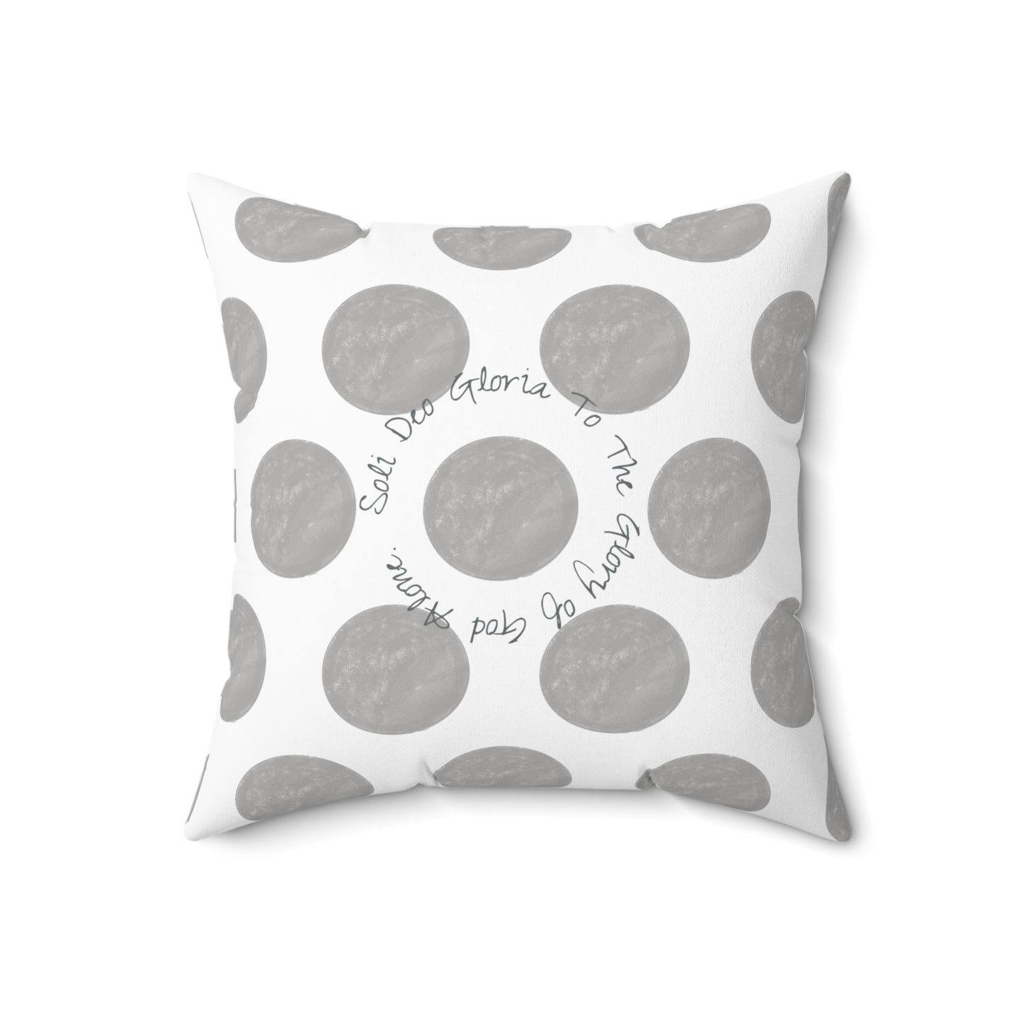 Polka Dot Joy Polyester Square Pillow "Soli Deo…”