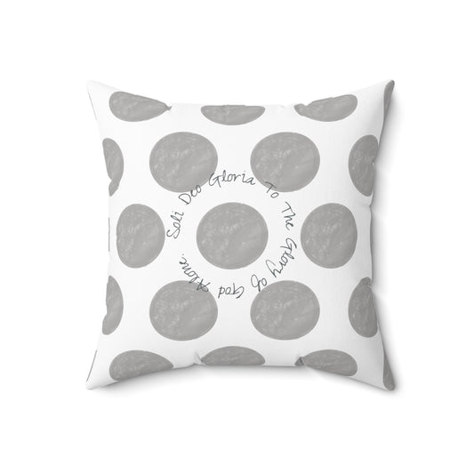 Polka Dot Joy Polyester Square Pillow "Soli Deo…”