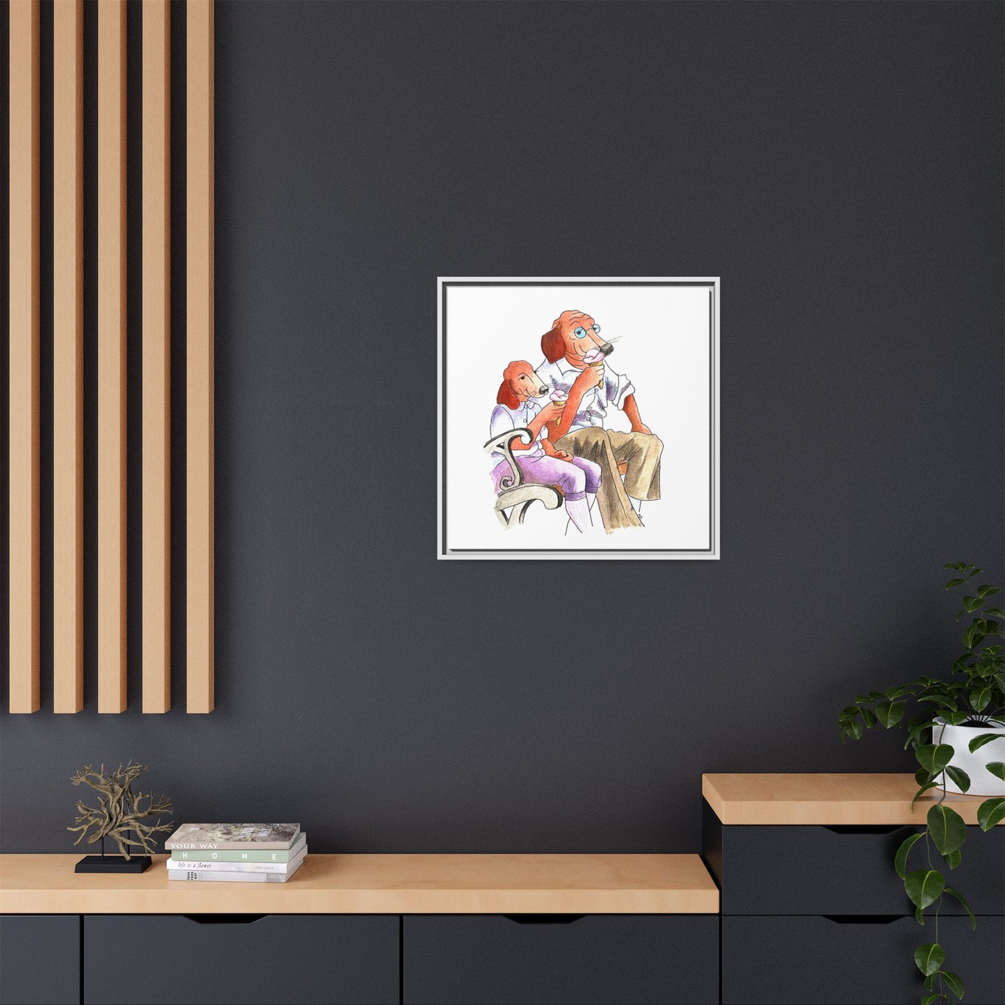 Dogi Fun Matte Canvas Framed