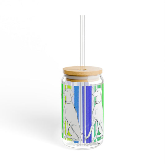 Dogi Butterfly Flutter  Sipper Glass, 16oz, Tall Dog