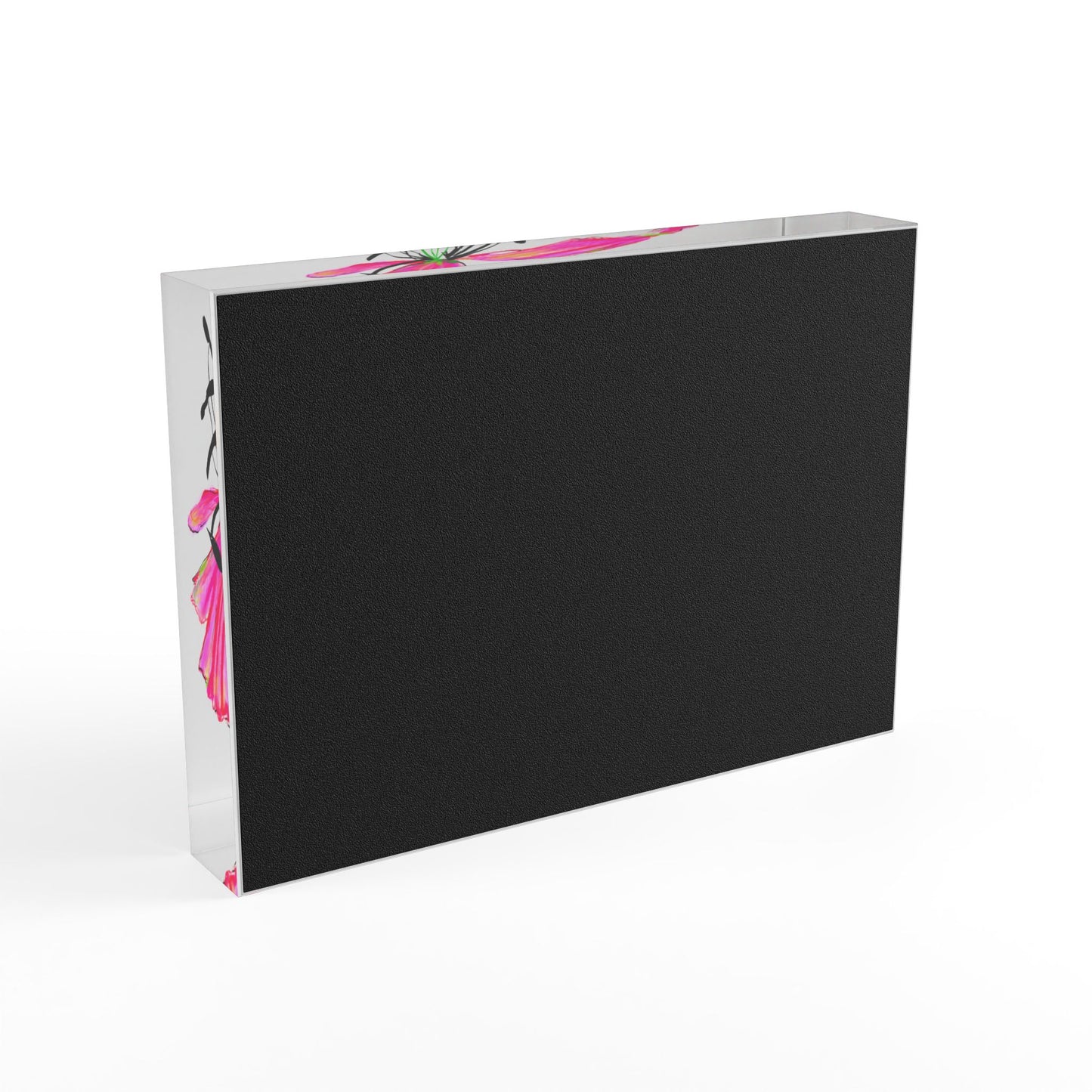 Art Decor Dancing Tulips Acrylic Art Block Red Orange