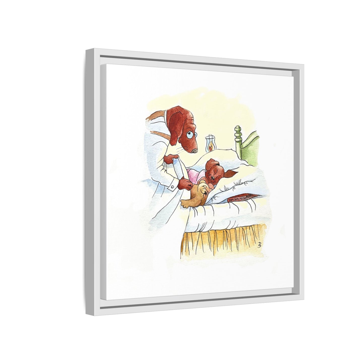 Dogi Fun Matte Canvas Framed