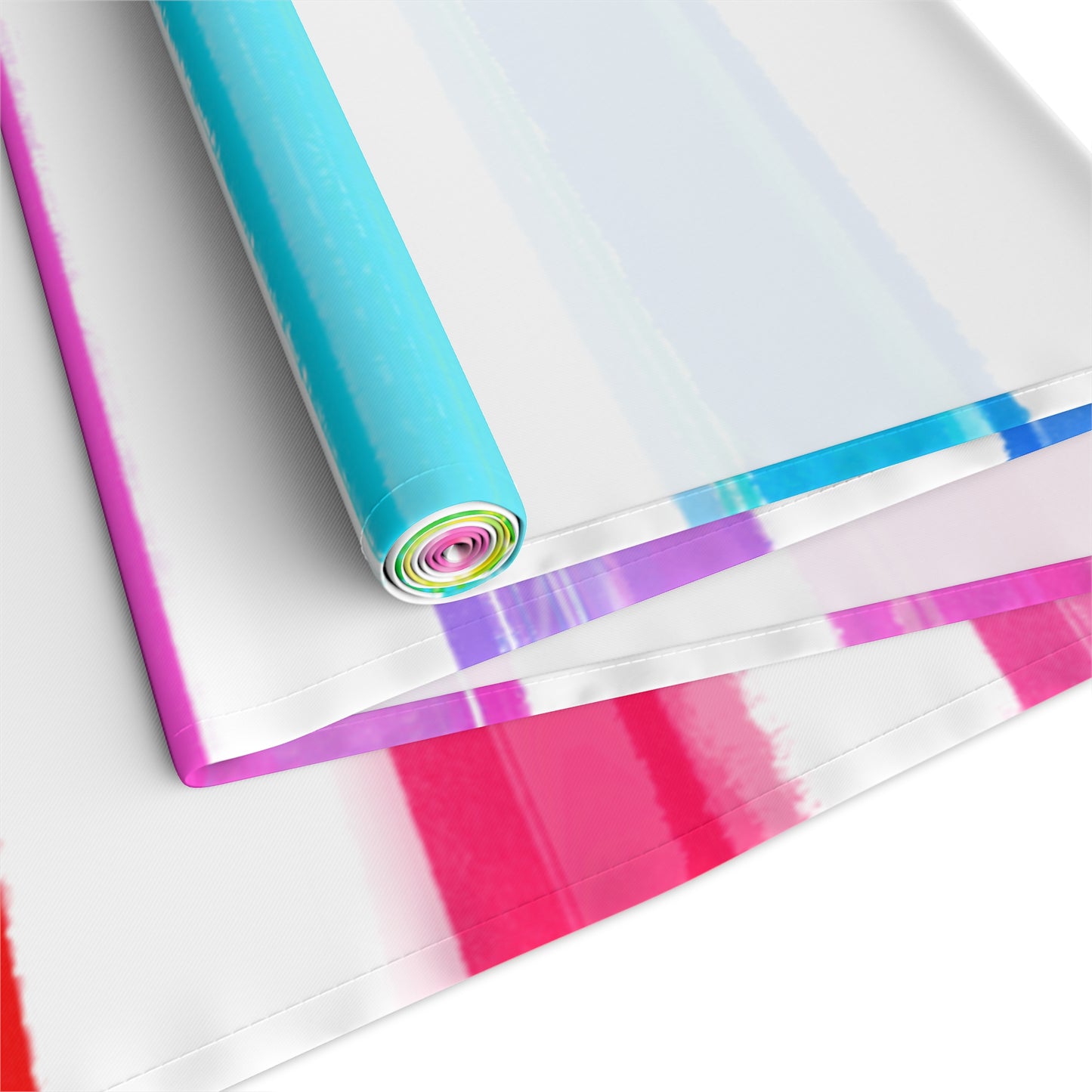 Watercolor Stripe Table Runner, Multi color 16" x72"