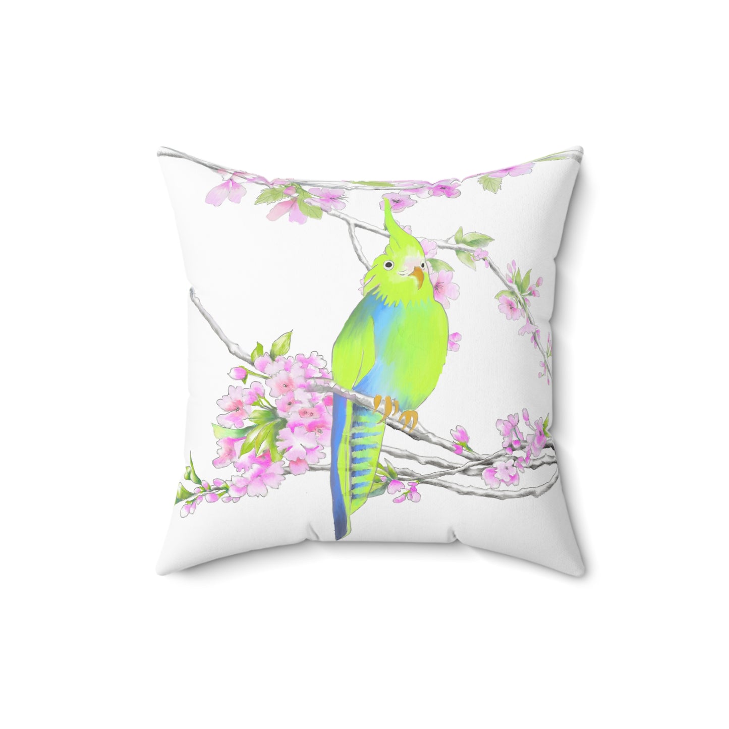 Jolly Birds Spun Polyester Square Pillow