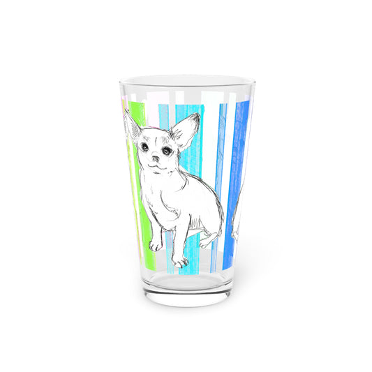 Dogi Fun Pint Glass, 16oz Chihuahua