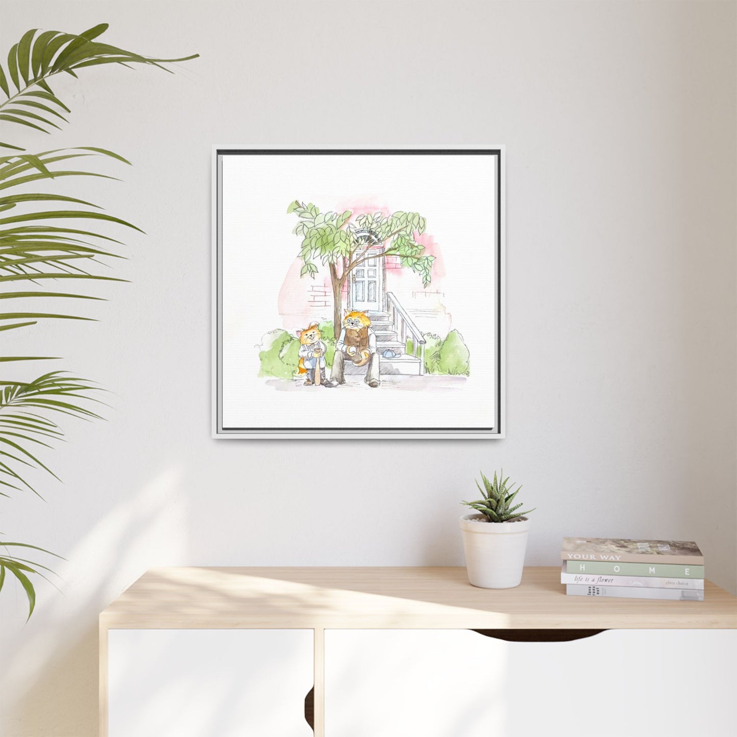 Kitty Fun Matte Canvas Framed