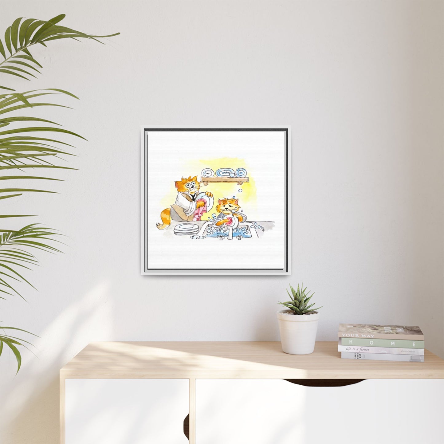 Kitty Fun Matte Canvas Framed