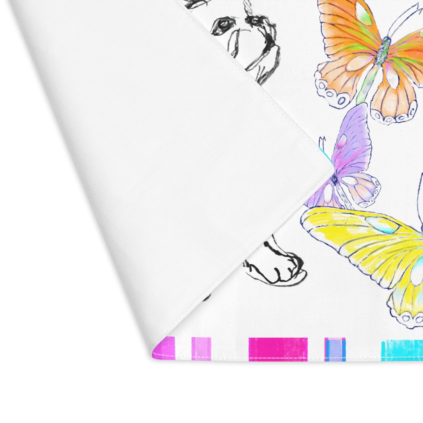 Dogi Butterfly Flutter Cotton Twill Placemat, Bulldog #4