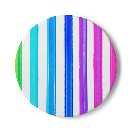 Rainbow Stripes Ceramic Coaster