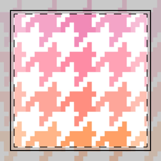 Houndstooth Fun  Cotton Twill Napkin pink/orange, Creamy White Background