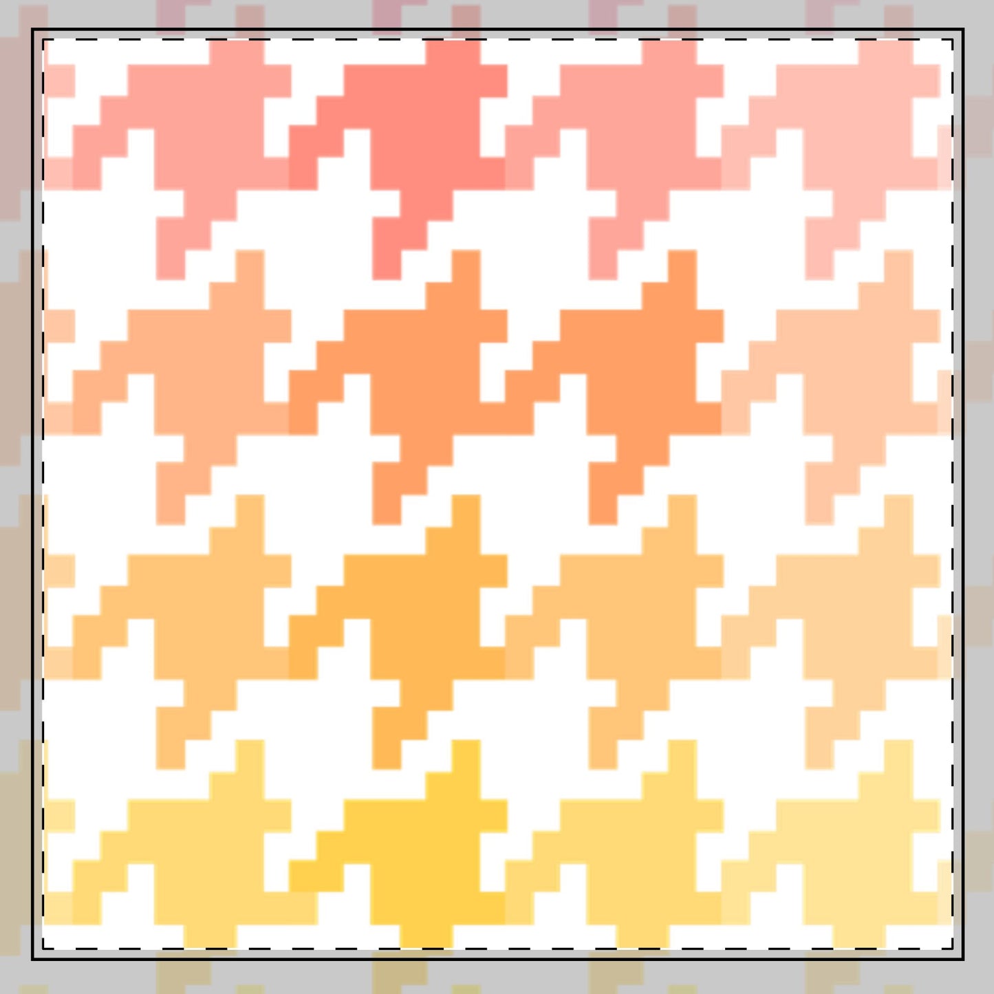 Houndstooth Fun Cotton Twill Napkin pink/orange/yellow., Creamy White Background