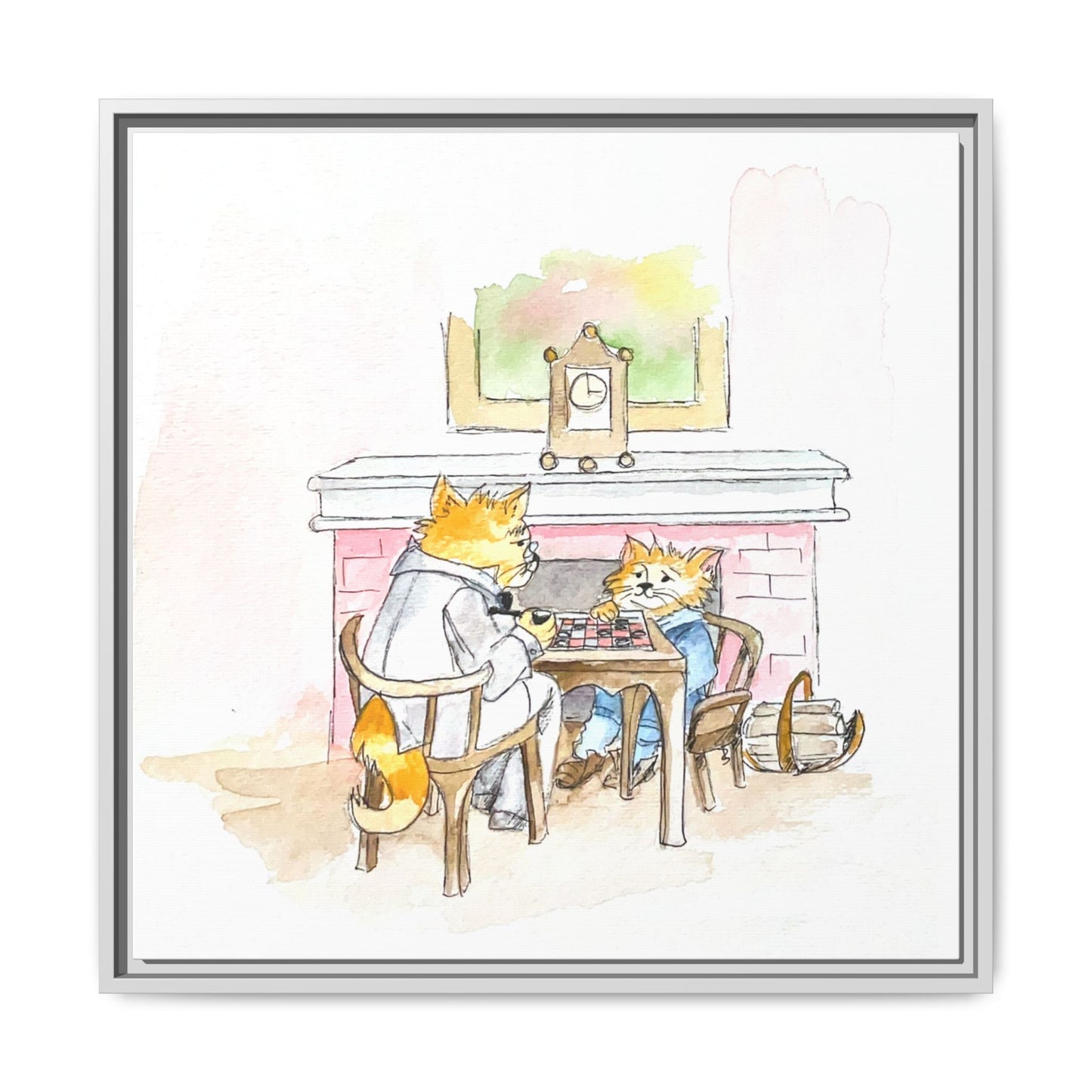 Kitty Fun Matte Canvas Framed