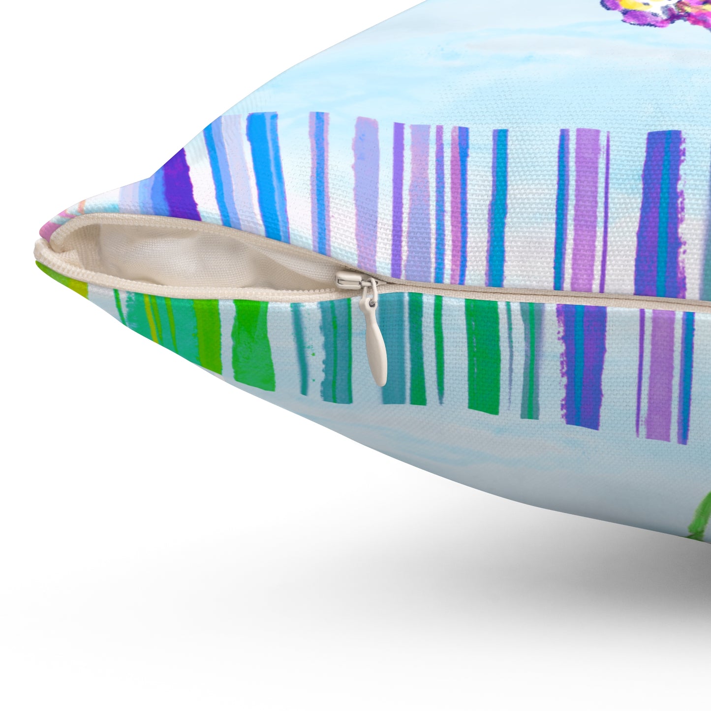 Flower Fun Pansy Polyester Square Pillow