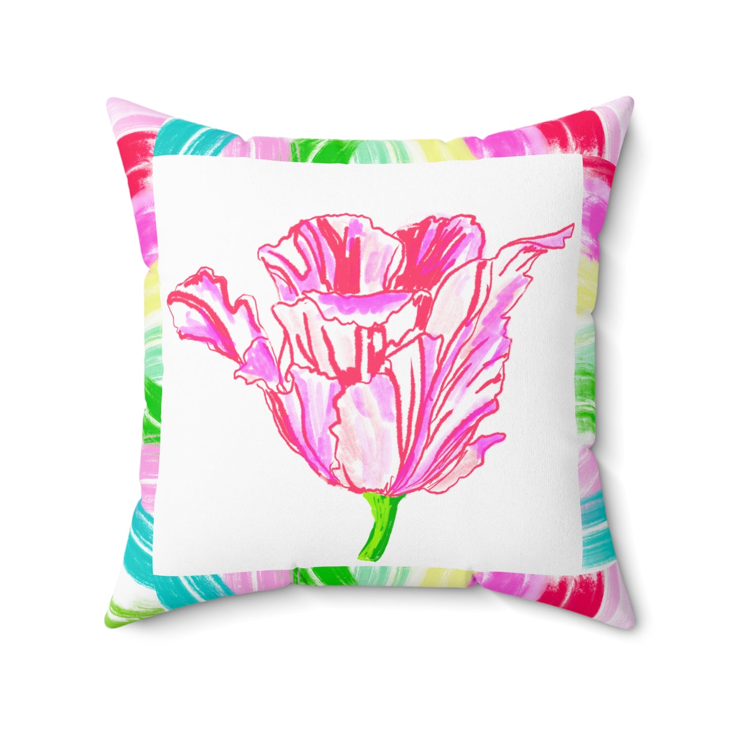 Mega Dot Polyester Square Pillow The fool has said in his heart Tulip