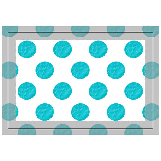 Polka Dot Polyester Quilted Placemat- Polka Dot Teal