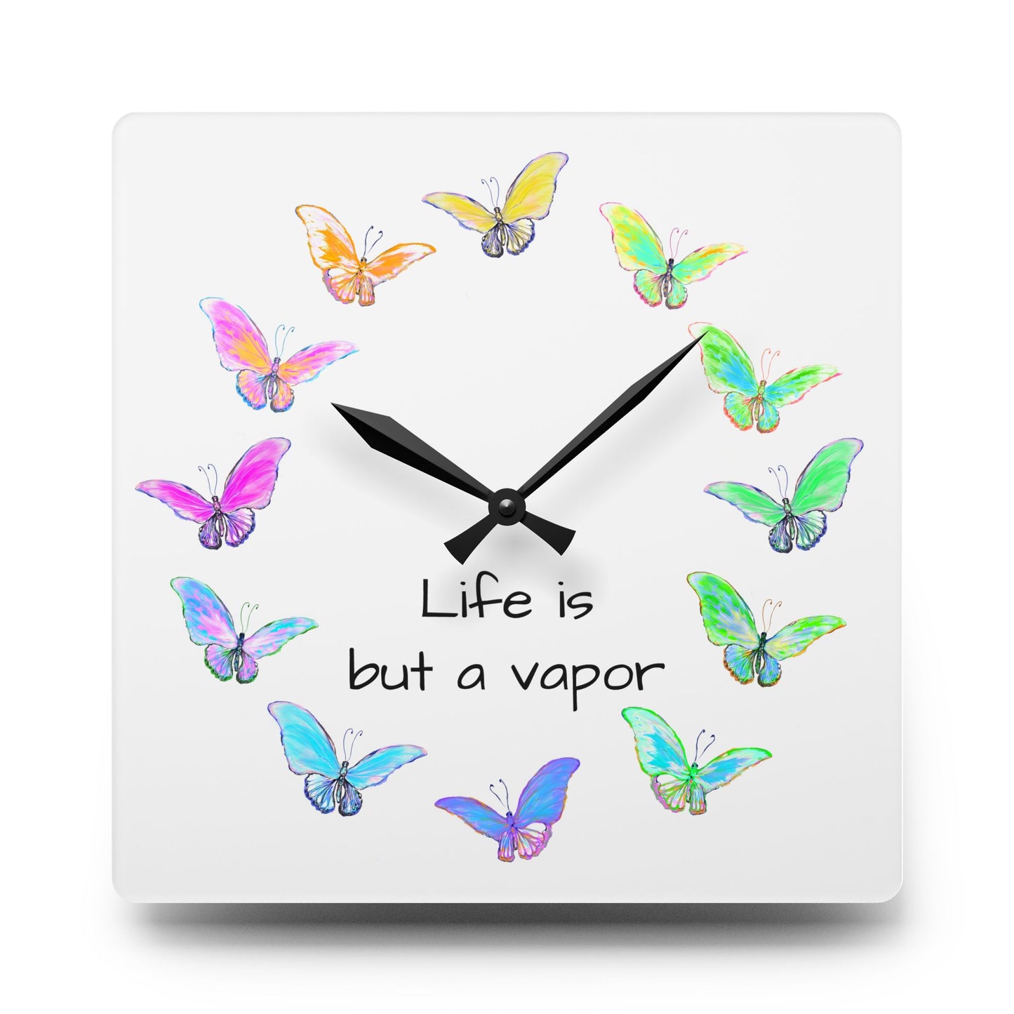 Blossom Glide Acrylic Wall Clock Life is a vapor