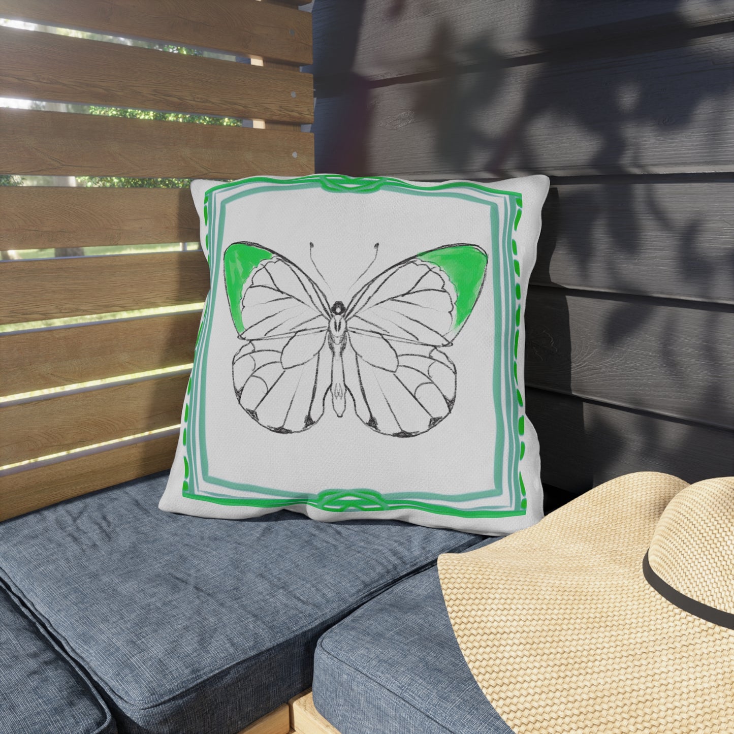 Chroma Outdoor Pillow Green "Pride goes before destruction"