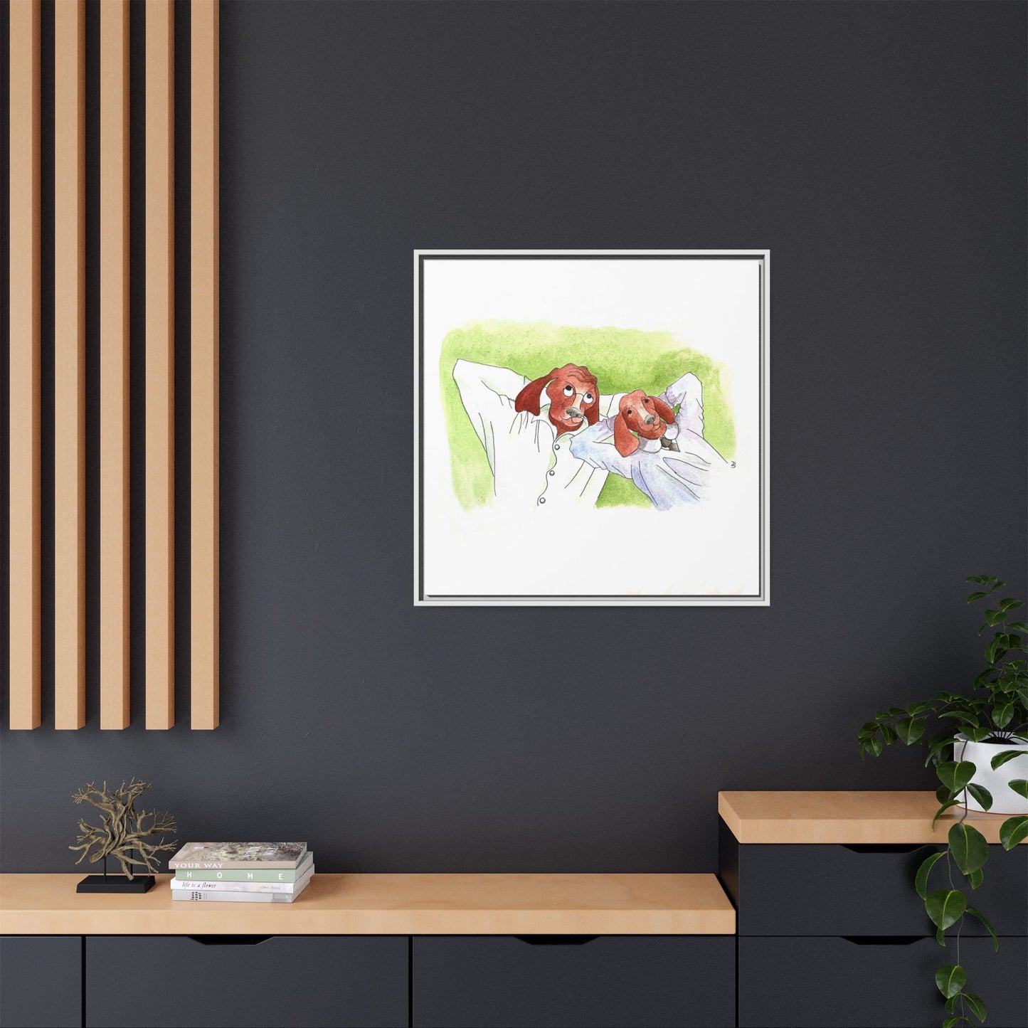 Dogi Fun Matte Canvas Framed