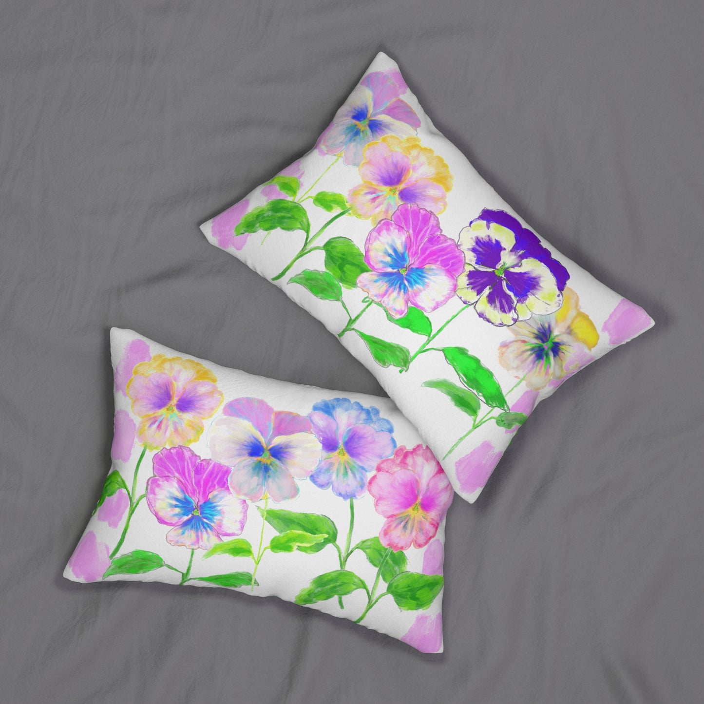 Flower Fun Pansy Spun Polyester Lumbar Pillow