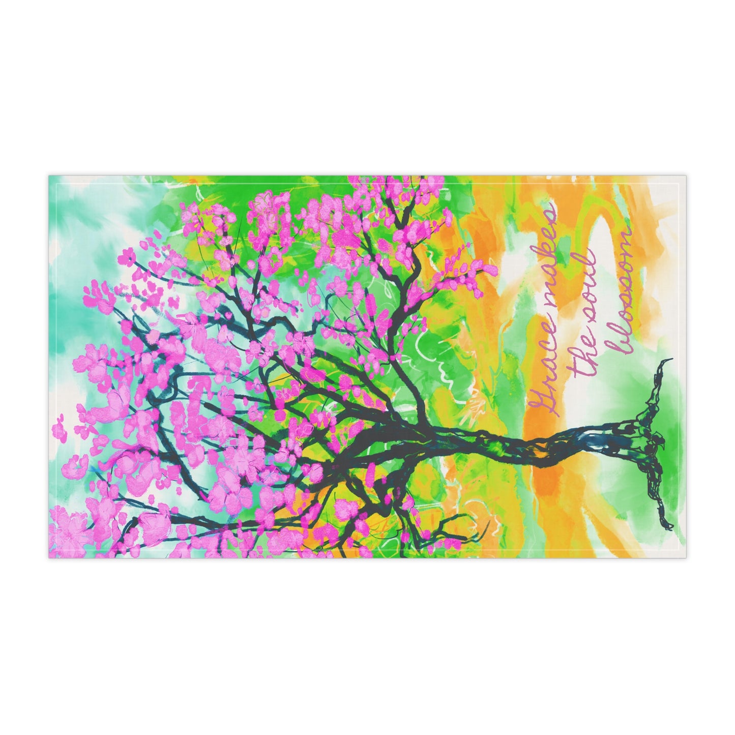 Joyful Landscapes Towels (cotton or poly) "Grace makes the soul blossom'