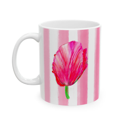 Dancing Tulips Mug Pink Red