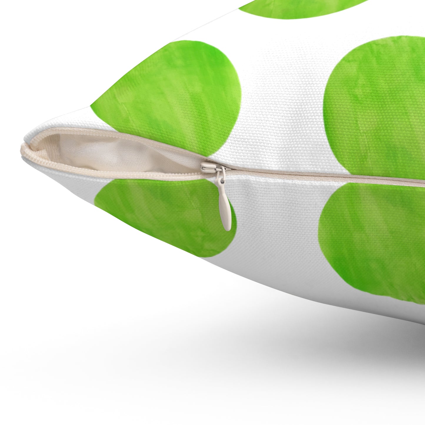 Polka Dot Palette Polyester Square Pillow Green