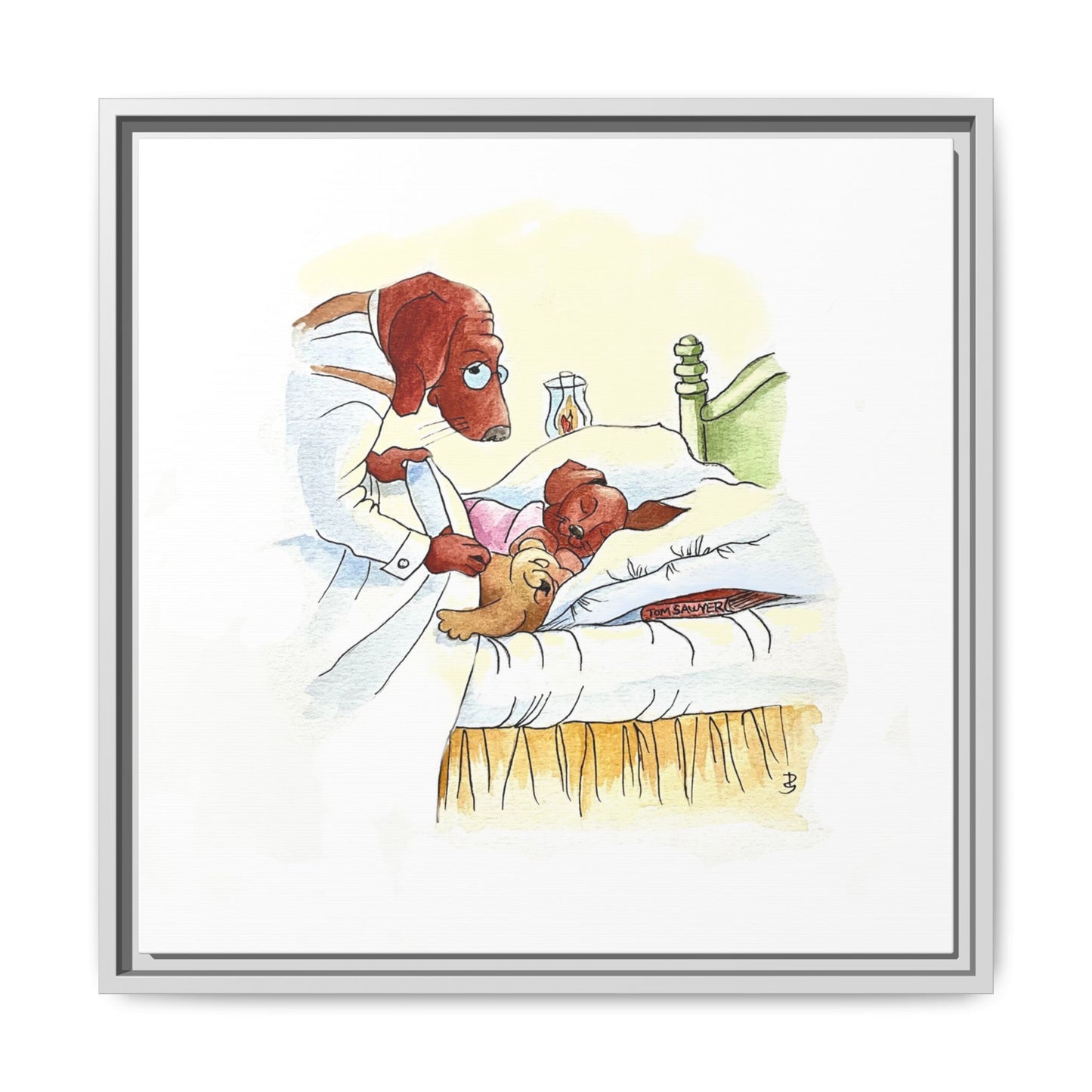 Dogi Fun Matte Canvas Framed