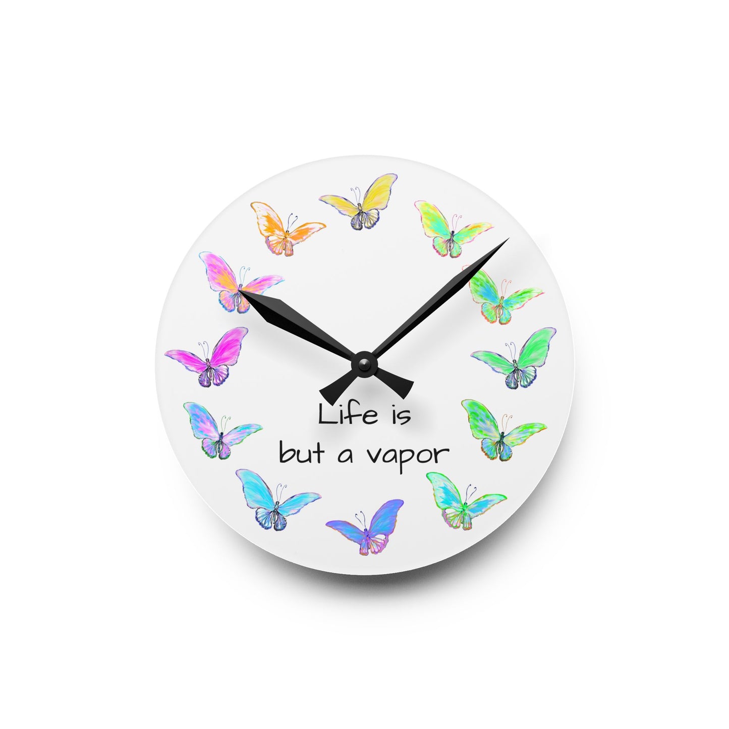Blossom Glide Acrylic Wall Clock Life is a vapor