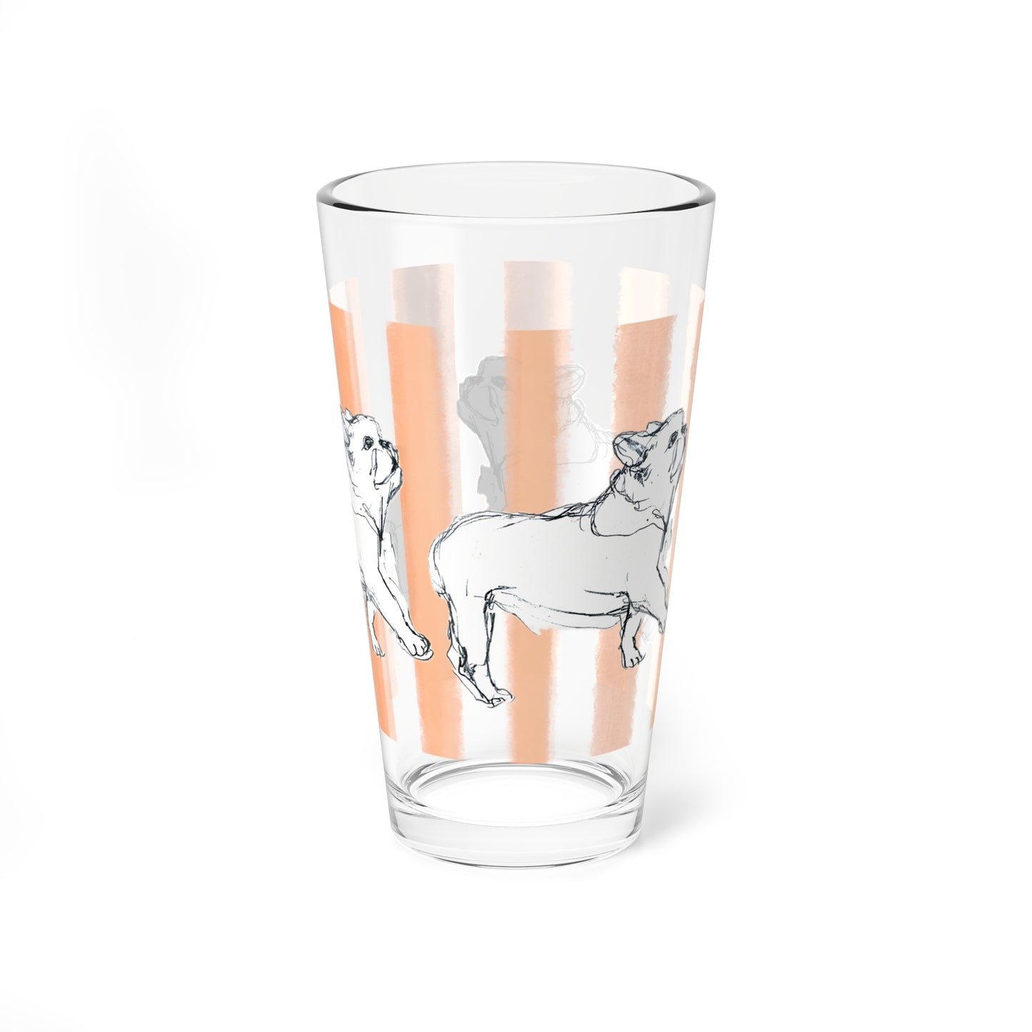 Dogi Fun Pint Glass, 16oz Frenchies